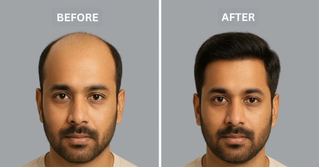 Before and After Hair Transplant